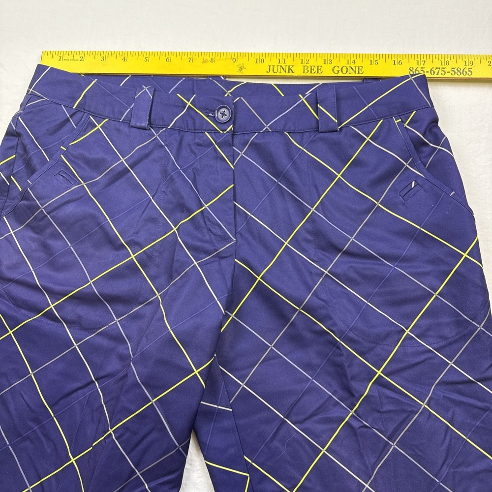 Nike Golf SHORTS WOMENS 12 Dri-FIT Purple  ARGYLE Checkered Athletic Golfcore - Picture 6 of 8